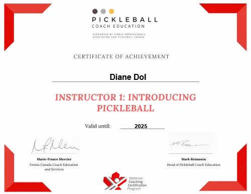 Coaching Certificate, Diane Dol