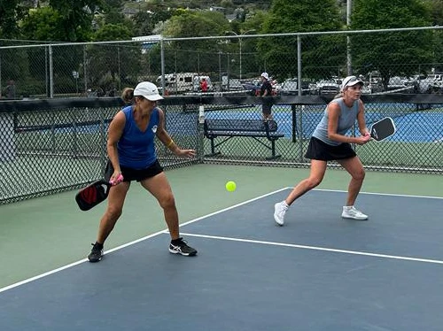 Coaches Diane and Ruth on the courts