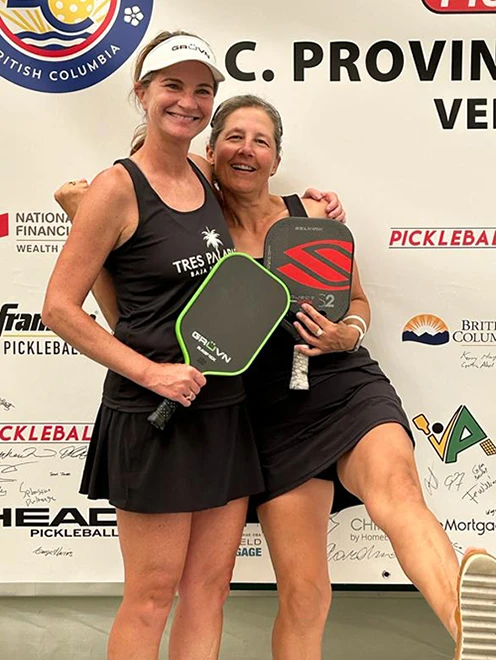 Coaches Diane and Ruth at a BC Pickleball Association tournament