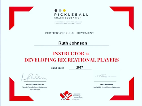 Coaching Certificat, Ruth Johnson